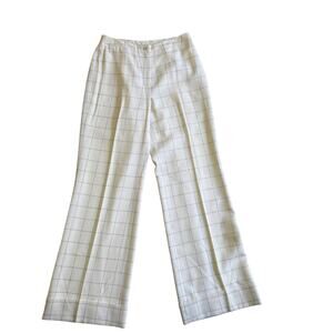 Classiques Entier Wool Pants Windowpane Plaid Wide Leg Vintage Sz 6